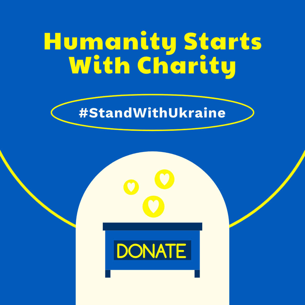 Charity Action in Support of Ukraine Instagram tervezősablon