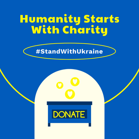 Modèle de visuel Action caritative en faveur de l'Ukraine - Instagram