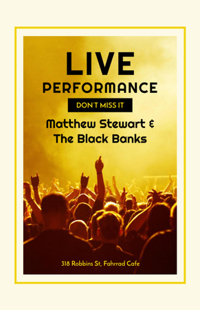 Live Performance Announcement Crowd at Concert Flyer 5.5x8.5in Design Template