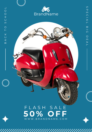 Template di design Offerta di vendita flash per scooter Poster 28x40in