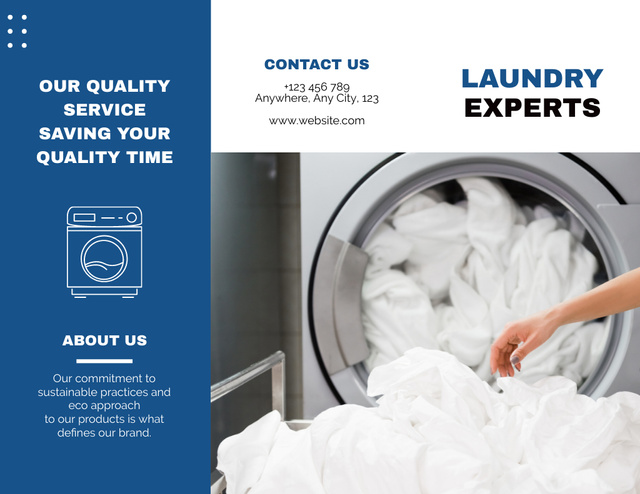 Express Laundry Service Offer Brochure 8.5x11in Design Template