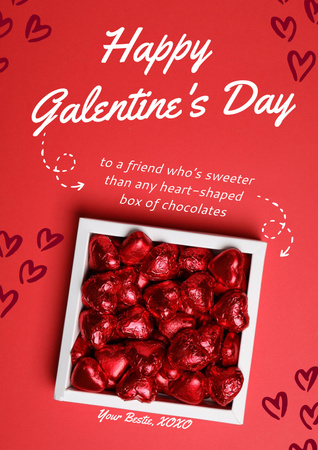 Box of Candies on Galentine's Day Poster Design Template