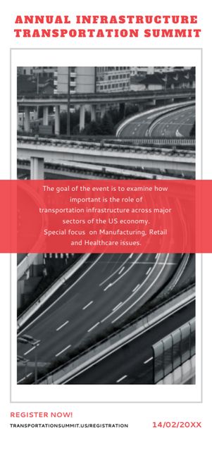 Modèle de visuel Annual Infrastructure Transportation Summit Announcement - Flyer DIN Large