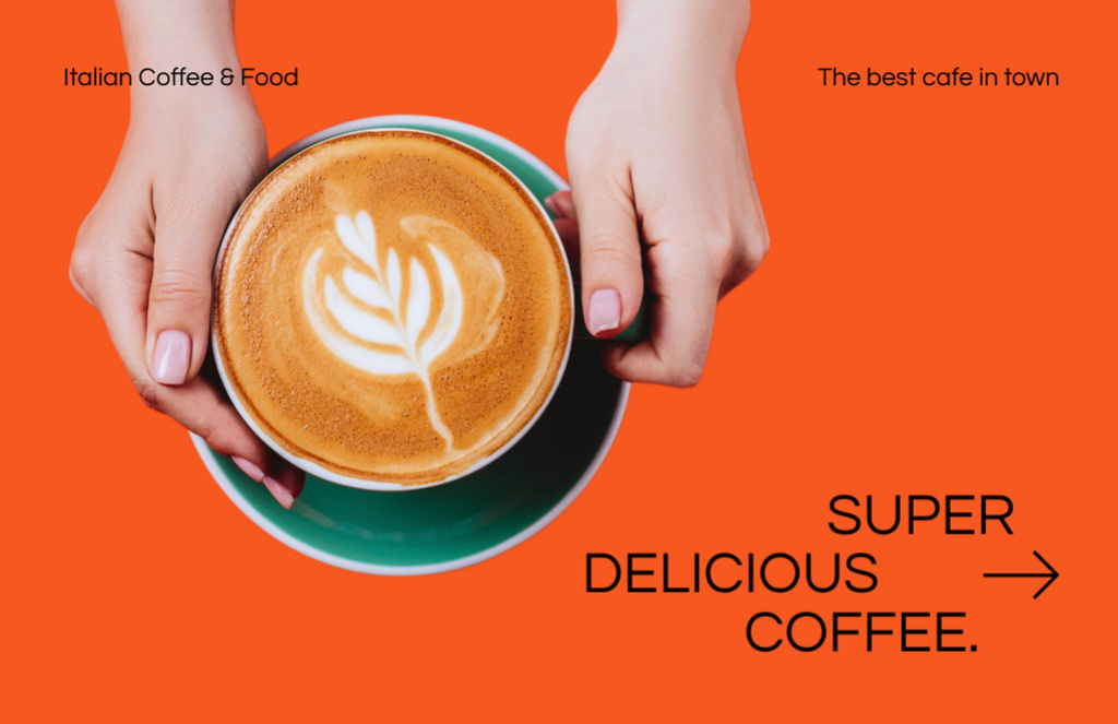 Ad of Super Delicious Coffee Flyer 5.5x8.5in Horizontal – шаблон для дизайну