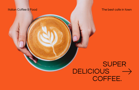 A szuper finom kávé hirdetése Flyer 5.5x8.5in Horizontal tervezősablon