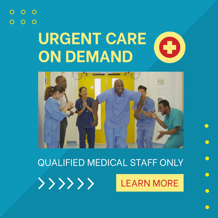 Platilla de diseño Urgent Care Offer With Highly Qualified Staff Animated Post
