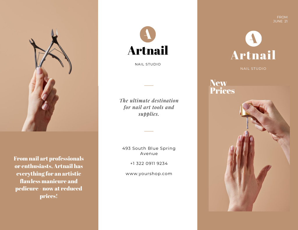 Nail Studio Services Offer Brochure 8.5x11in Design Template