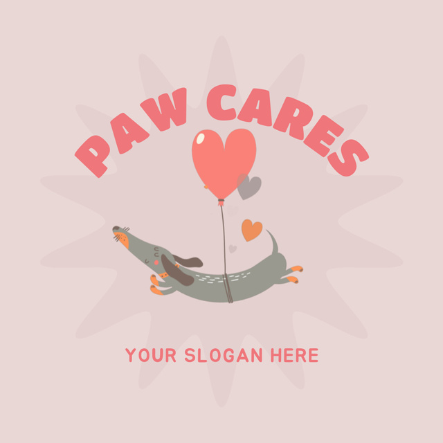 Animal Care Service with Cute Illustration of Dachshund Animated Logo tervezősablon