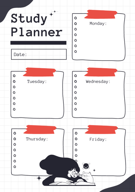 Ontwerpsjabloon van Schedule Planner van Student Study Plan Offer