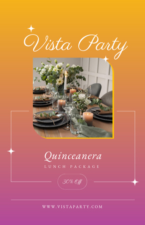 Quinceanera Lunch Package Discount Flyer 5.5x8.5in Design Template