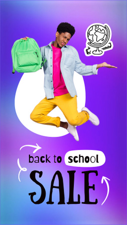 Szablon projektu Back to School Special Offer with Student in Bright Clothes Instagram Video Story
