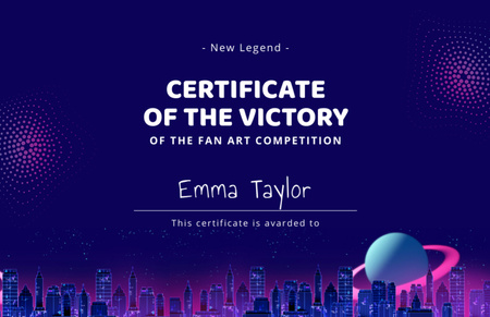 Fan Art Competition Award Certificate 5.5x8.5in Design Template