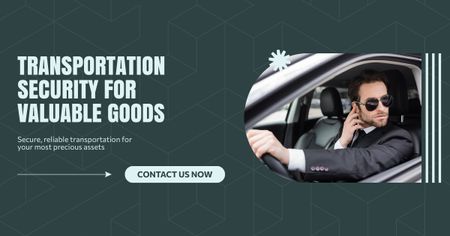 Valuable Goods Transportation and Guarding Facebook AD Design Template