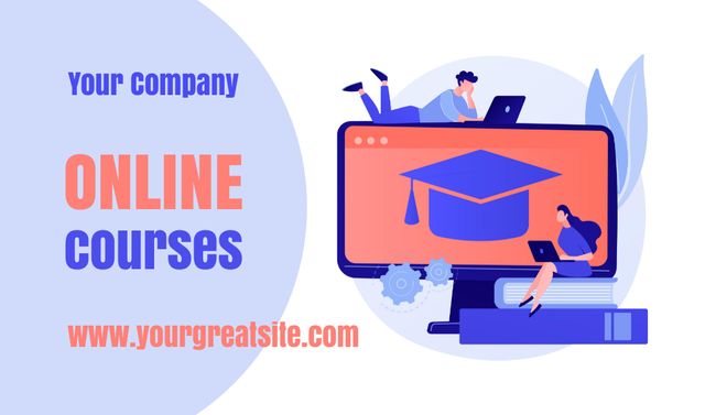 Excellent Online Courses Platform Promotion Business card tervezősablon