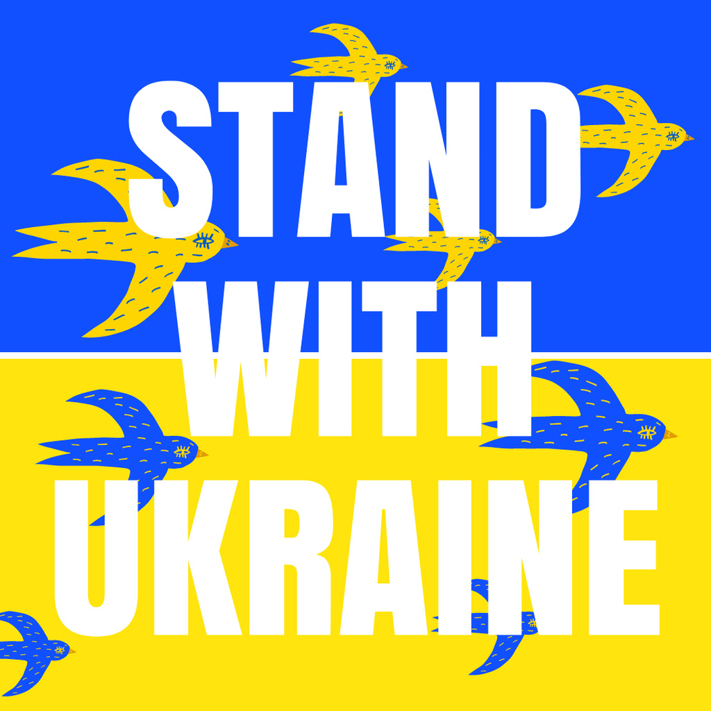 Designvorlage Stand with Ukraine,Stop War für Instagram