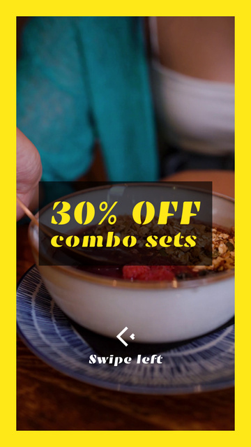 Discount On Asian Cuisine Combo Sets In Fast Restaurant TikTok Video – шаблон для дизайну