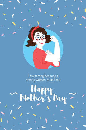 Happy Mother's Day Greeting With Illustration Postcard 4x6in Vertical Modelo de Design