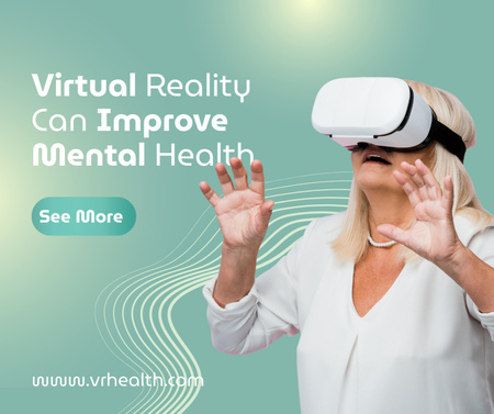 Mental health virtual reality service Facebook Design Template