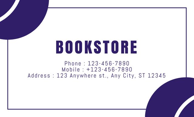 Bookstore's Best Offers on Purple Business Card 91x55mm – шаблон для дизайна