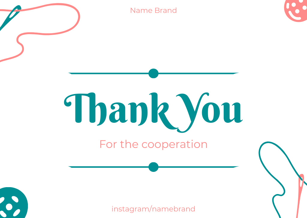 Craft Brand And Gratitude For Cooperation Card Πρότυπο σχεδίασης