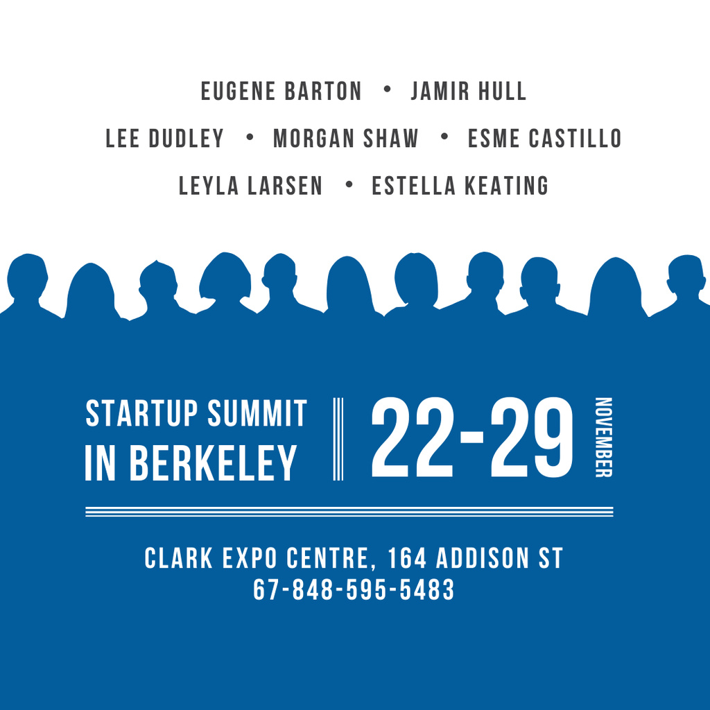 Startup summit with People Silhouettes Instagram Design Template