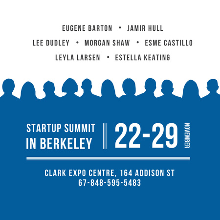 Startup summit with People Silhouettes Instagram Design Template