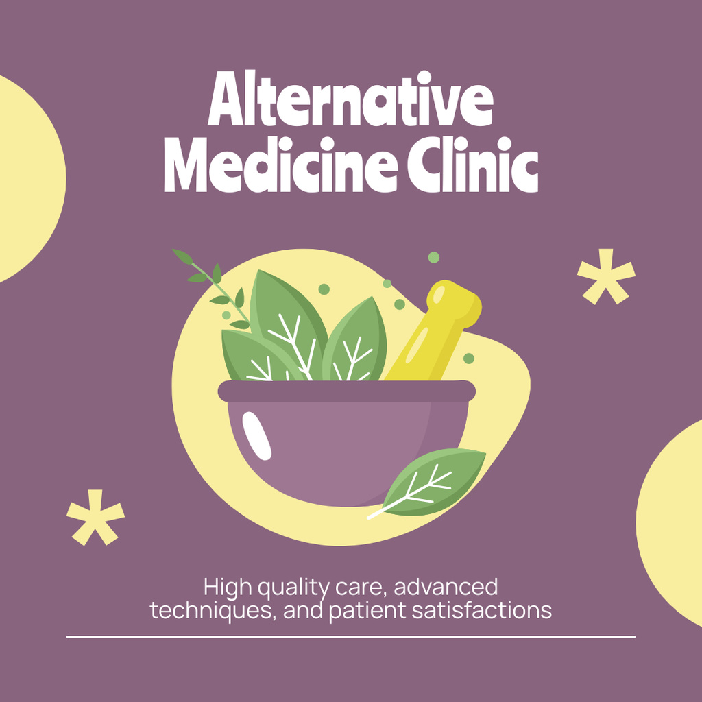 Alternative Medicine Clinic With Advanced Care And Technologies Instagram Tasarım Şablonu