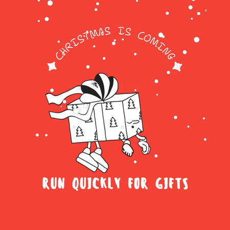 Plantilla de diseño de Christmas Holiday Greeting with Present Animated Post 