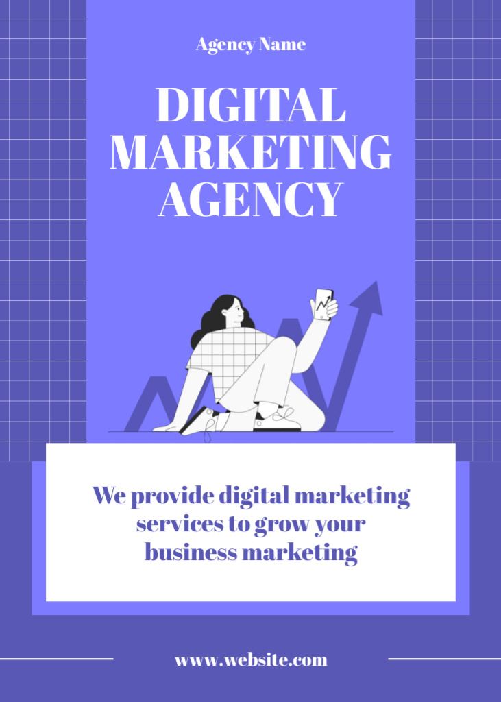Digital Marketing Agency Services for Business Growth Flayer Modelo de Design