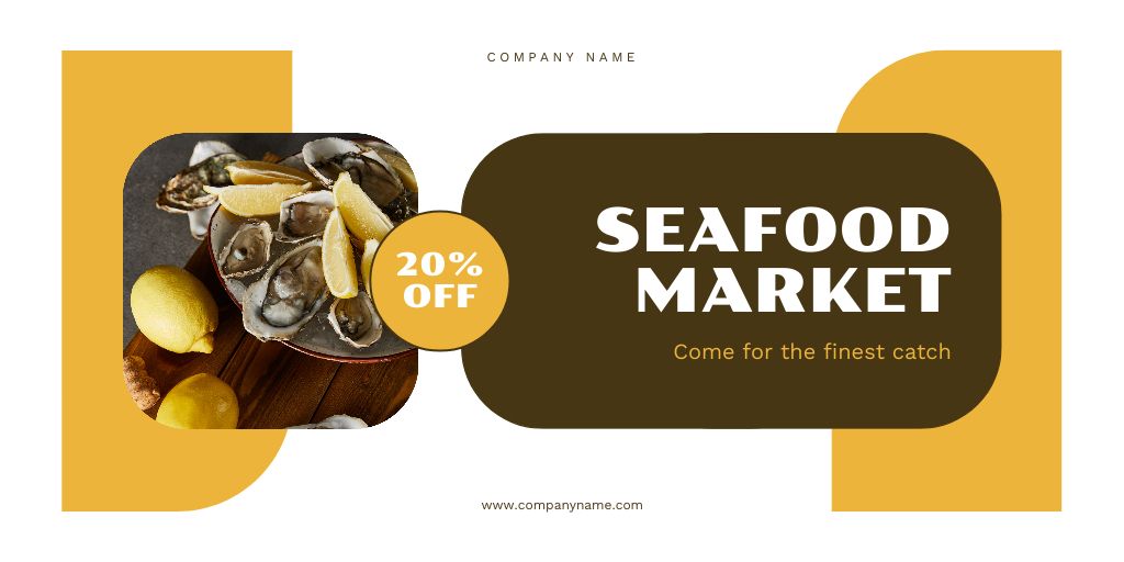 Discount Offer on Seafood Market Twitterデザインテンプレート