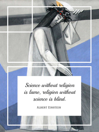 Religion Quote with Christian Cross Poster US Modelo de Design