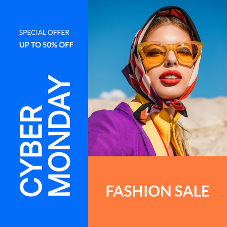 Cyber Monday Special Offers of Stylish Clothes and Accessories Instagram AD Design Template
