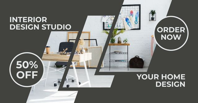 Designvorlage Discount Offer on Home Design für Facebook AD