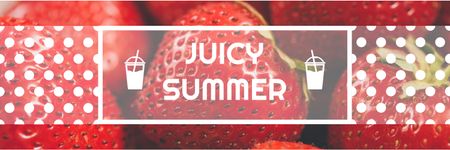 Platilla de diseño Summer Offer Red Ripe Strawberries Twitter