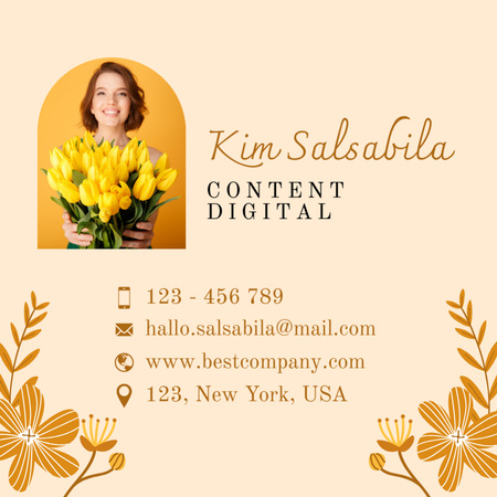 Introductory Card Digital Content Specialist Square 65x65mm Design Template