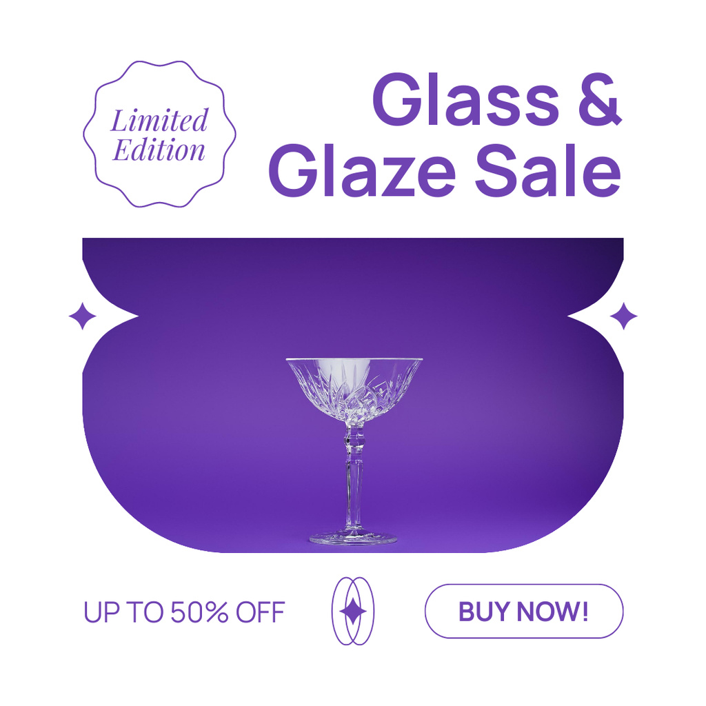 Modèle de visuel Limited Edition Of Glassware At Half Price - Instagram
