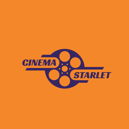 Cinema Film with Bobbin Icon Logo 1080x1080px Design Template
