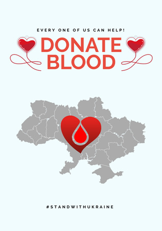 Template di design Blood Donate charity event Poster 28x40in