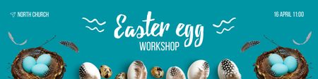 Easter Eggs in Cute Nests Twitter Modelo de Design