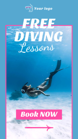 Scuba Diving Lessons Ad Instagram Story Design Template