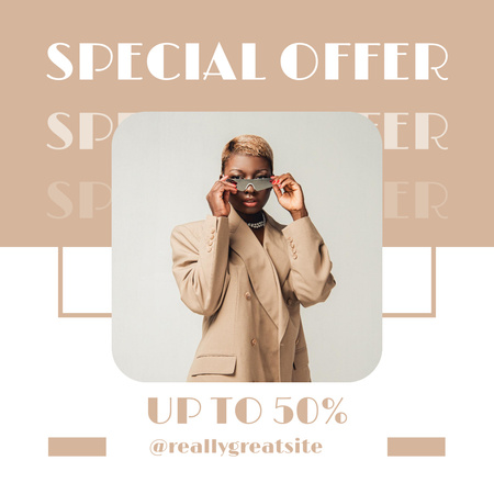 Collection Special Offer with Stylish African American Instagram Design Template