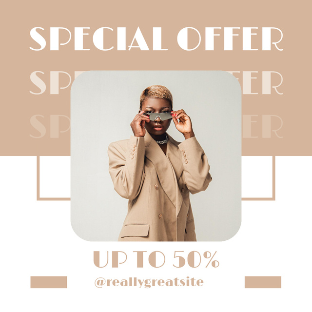 Collection Special Offer with Stylish African American Instagram tervezősablon