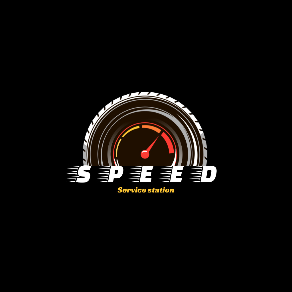 Emblem with Speedometer Logo Πρότυπο σχεδίασης