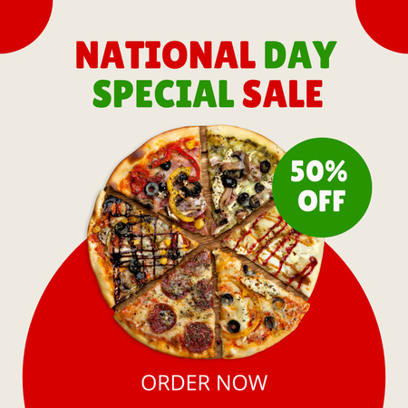 Nemzeti pizzanapi ajánlatok Instagram tervezősablon
