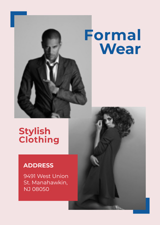 Ontwerpsjabloon van Postcard A6 Vertical van Aanbieding formele kledingkledingwinkel