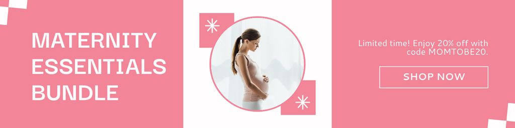 Maternity Essentials Sale Offer for Young Woman Twitter Tasarım Şablonu