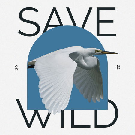 Nature Care Concept with Flying Bird Instagram Modelo de Design