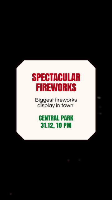 Spectacular Fireworks Night Due New Year Instagram Video Story – шаблон для дизайна