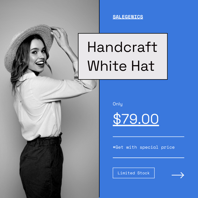Plantilla de diseño de Handcraft White Hat Sale Instagram 