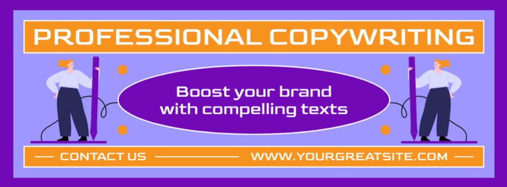 Meticulous Copywriting Service Promotion With Slogan Facebook cover Design Template